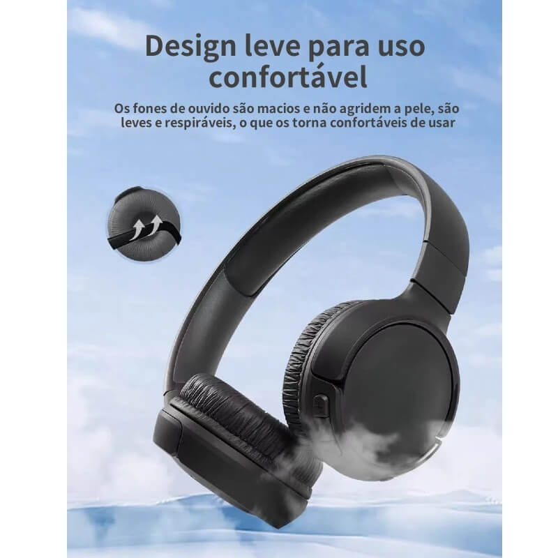Fone de ouvido Bluetooth Tune510Bt - Poderoso, Confortável por até 6h